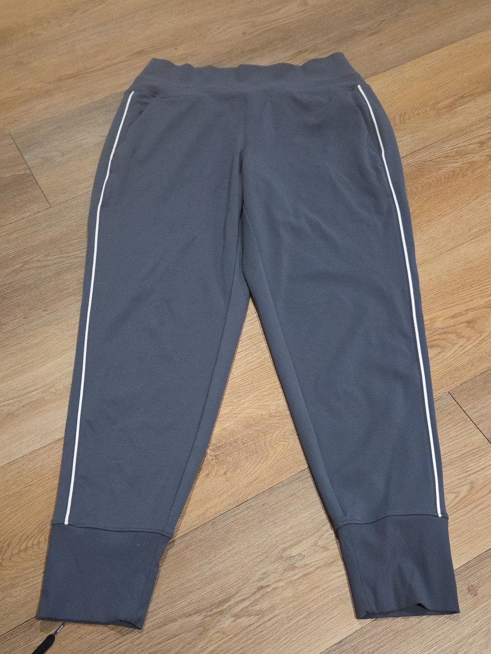 Athleta Dark Gray Jogger Pants with White Side Piping